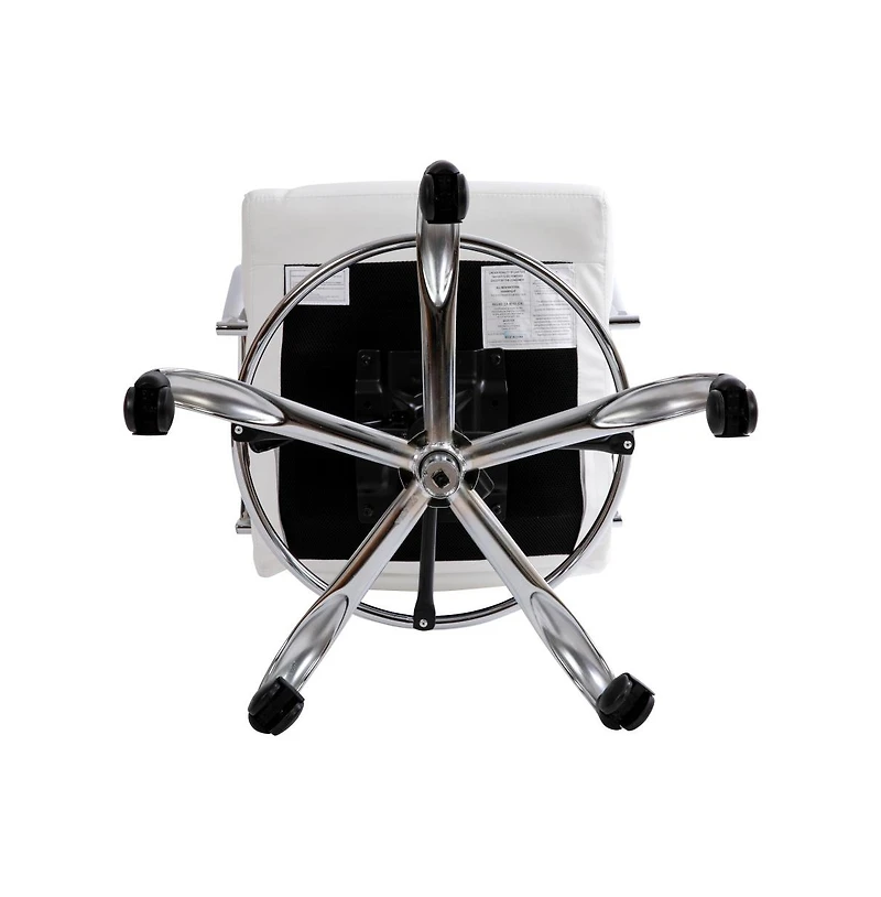 Merrick Lane Tevia Mid-Back Drafting Chair With Adjustable Foot Ring Upholstered Swivel Chair With Chrome Base