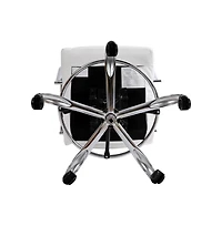 Merrick Lane Tevia Mid-Back Drafting Chair With Adjustable Foot Ring Upholstered Swivel Chair With Chrome Base