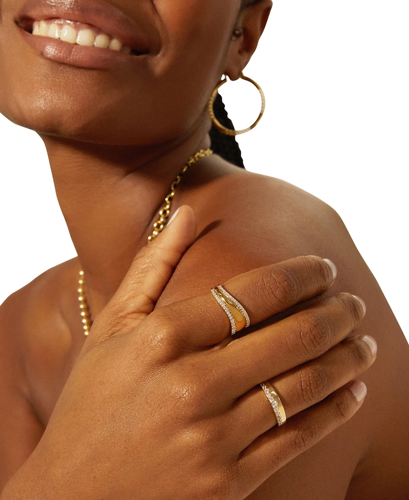 Audrey by Aurate Diamond Double Row Tapered Statement Ring (1/4 ct. t.w.) Gold Vermeil, Created for Macy's