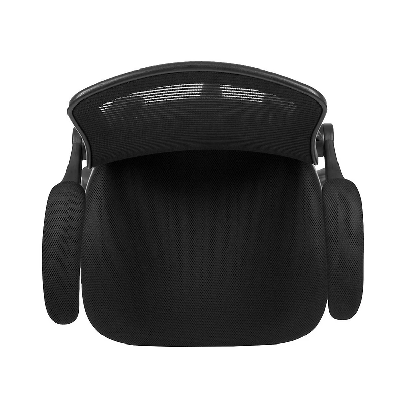 Emma+Oliver Mid-Back Mesh Ergonomic Drafting Chair With Foot Ring And Flip-Up Arms