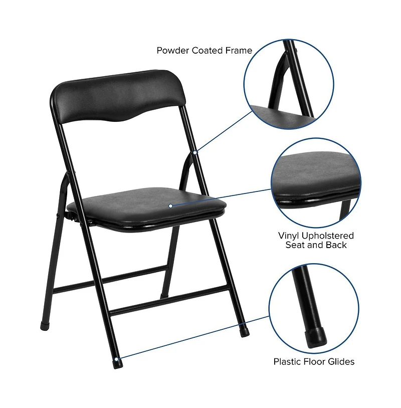 Emma+Oliver Kids 5 Piece Folding Table And Chair Set - Activity