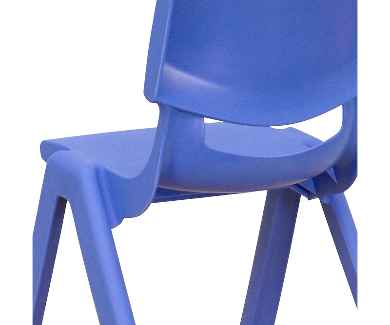 23.625"W X 47.25"L Rectangular Plastic Height Adjustable Activity Table Set With 6 Chairs