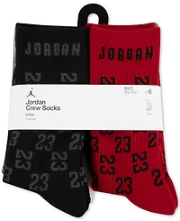 Jordan Big Kids Monogram Essential Crew Socks, Pack of 6