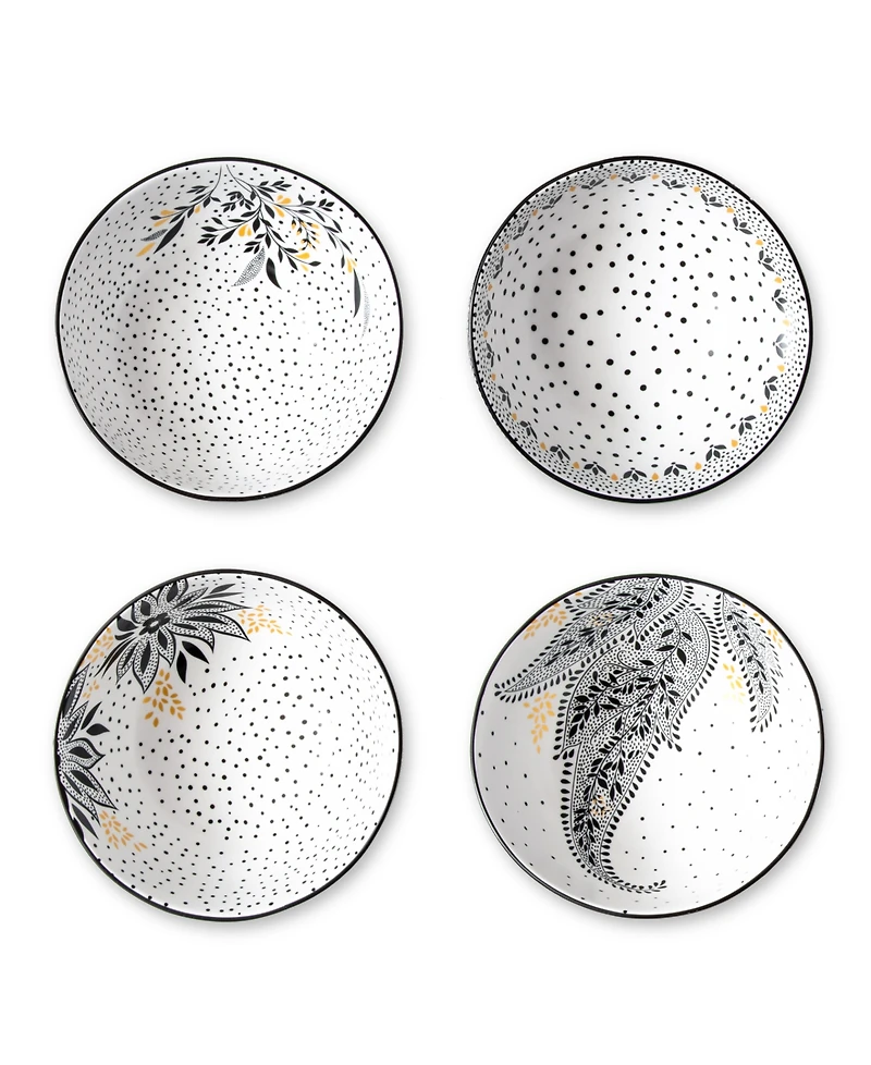 Portmeirion Sara Miller Artisanne Noir Cereal Bowls, Set of 4
