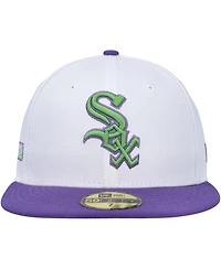 New Era Men's White Chicago Sox Side Patch 59Fifty Fitted Hat
