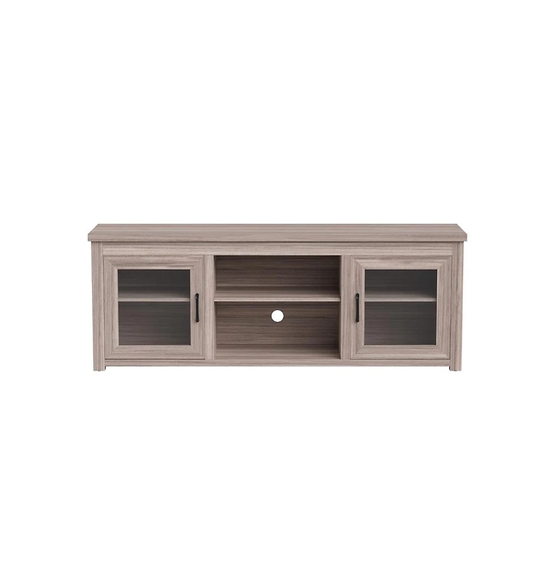 Merrick Lane Galena Traditional Full Glass Door 65" Tv Stand For Up To 80" Tvs