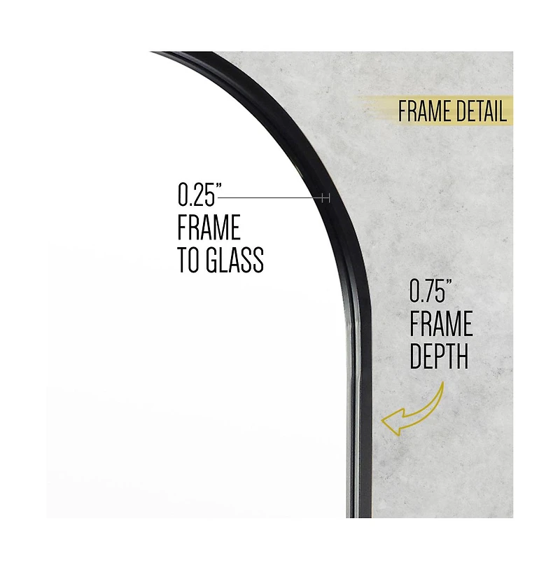 Arched Wall Mirror, Metal Framed Wall Mirror For Hallways, Entryways, Dining And Living Rooms