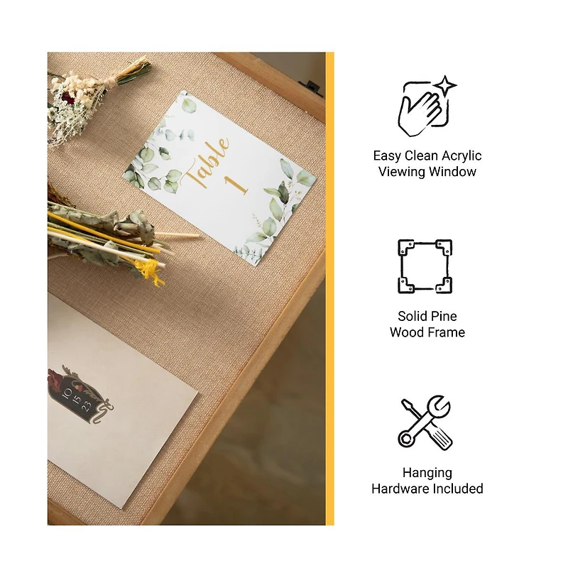 Wood Shadow Box Display Case - Solid Wood With Acrylic Window - Security Latch - For Mementos And Keepsakes