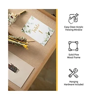 Wood Shadow Box Display Case - Solid Wood With Acrylic Window - Security Latch - For Mementos And Keepsakes
