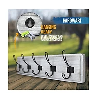Rustic Coat Rack With Hooks -Wall Mount Coat Rack - Solid Pine Wood Entryway Hanger - Farmhouse Coat Rack For Kitchen, Bedroom