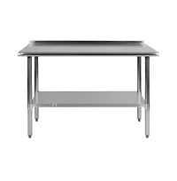 Stainless Steel 18 Gauge Prep And Work Table With Backsplash And Shelf