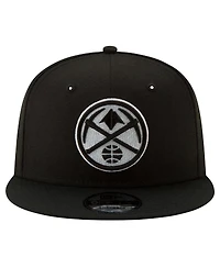 New Era Men's Denver Nuggets Black White 9fifty Snapback Hat