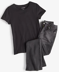 Epic Threads Little Big Girls Solid T Shirt Camden Flared Jeans Created For Macys