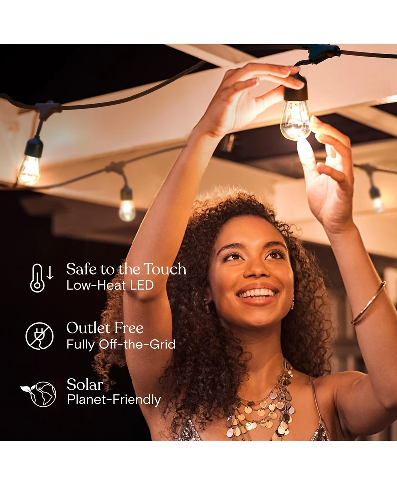 Ambience Pro 48 ft. Outdoor Solar Led String Lights with Warm White Hue