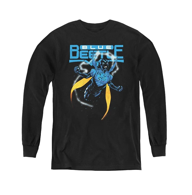 Justice League Boys of America Youth Blue Beetle Long Sleeve Sweatshirts