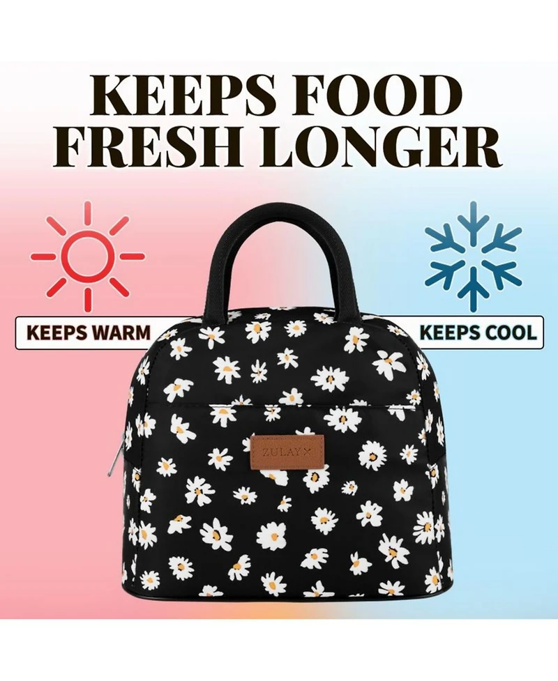 Insulated Tote Lunch Bag With Soft Padded Handles