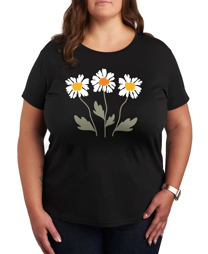 Hybrid Apparel Trendy Plus Daisy Graphic T-Shirt