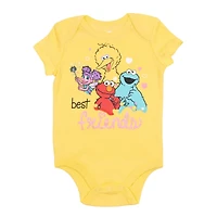 Sesame Street Baby Girls 5 Pack Bodysuits Newborn to