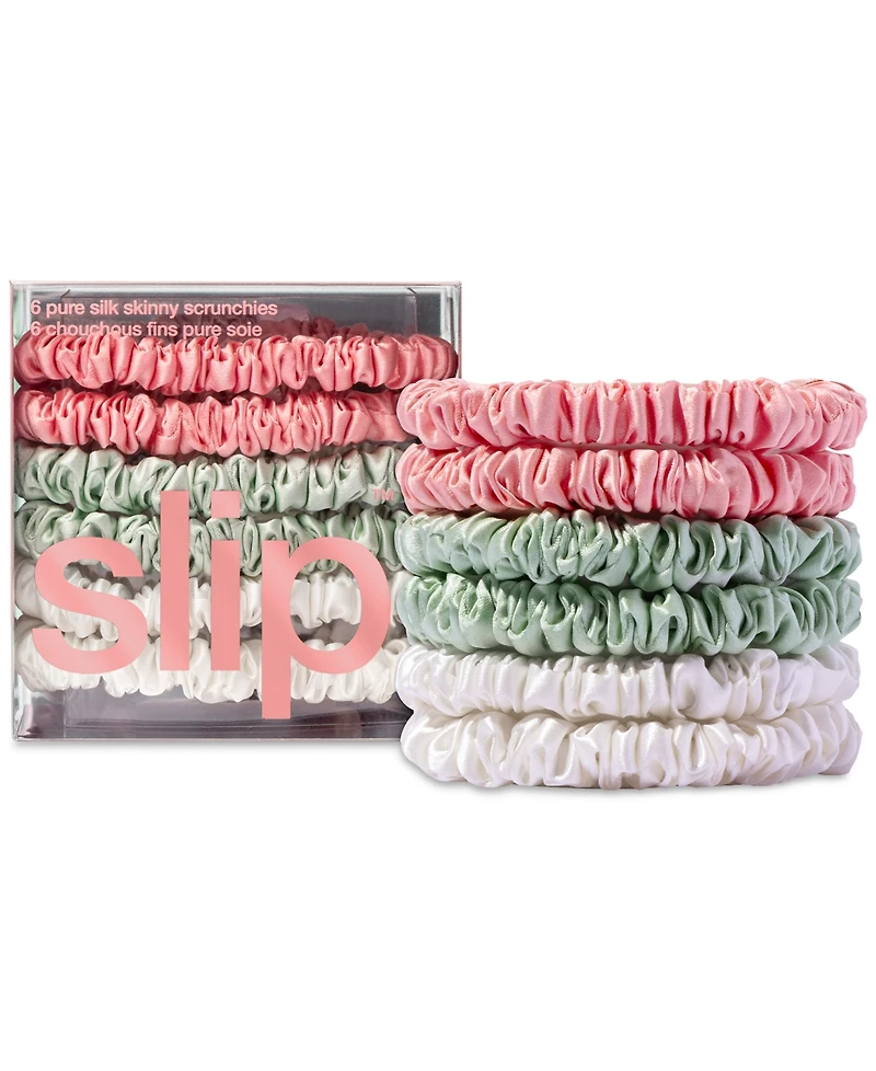 Slip -Pc. Pure Silk Skinny Scrunchies Set