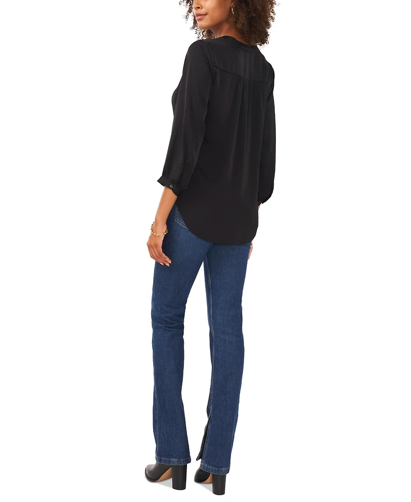 Vince Camuto Women's V-Neck 3/4-Sleeve Top