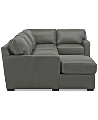 Radley 136" 4-Pc. Leather Square Corner Modular Chaise Sectional, Created for Macy's