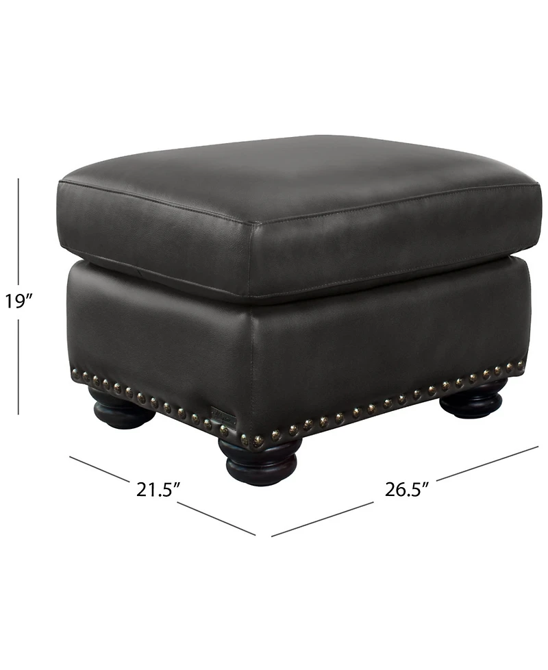 Abbyson Living Arther 26" Leather Traditional Ottoman