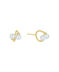 And Now This White Imitation Pearl Ear Bud Holder Earring