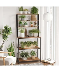 Slickblue 6-tier Industrial Baker's Rack Microwave Oven Stand With 6 Hooks And Metal Frame