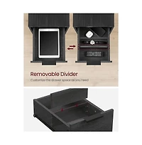 Narrow Nightstand Side Table With Usb Ports, Charging Station And Drawers