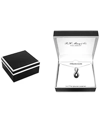 Black & White Diamond Infinity 18" Pendant Necklace (1/6 ct. t.w.) in Sterling Silver