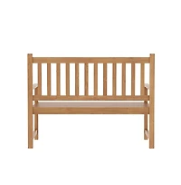 Andover Indoor/Outdoor Patio Bench/Dual-Person Loveseat With Slatted Acacia Wood Design For Use In Sunroom, Backyard, Porch, Or Garden