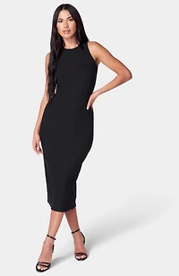 Bebe Women's Rib Sleeveless Midi Dress