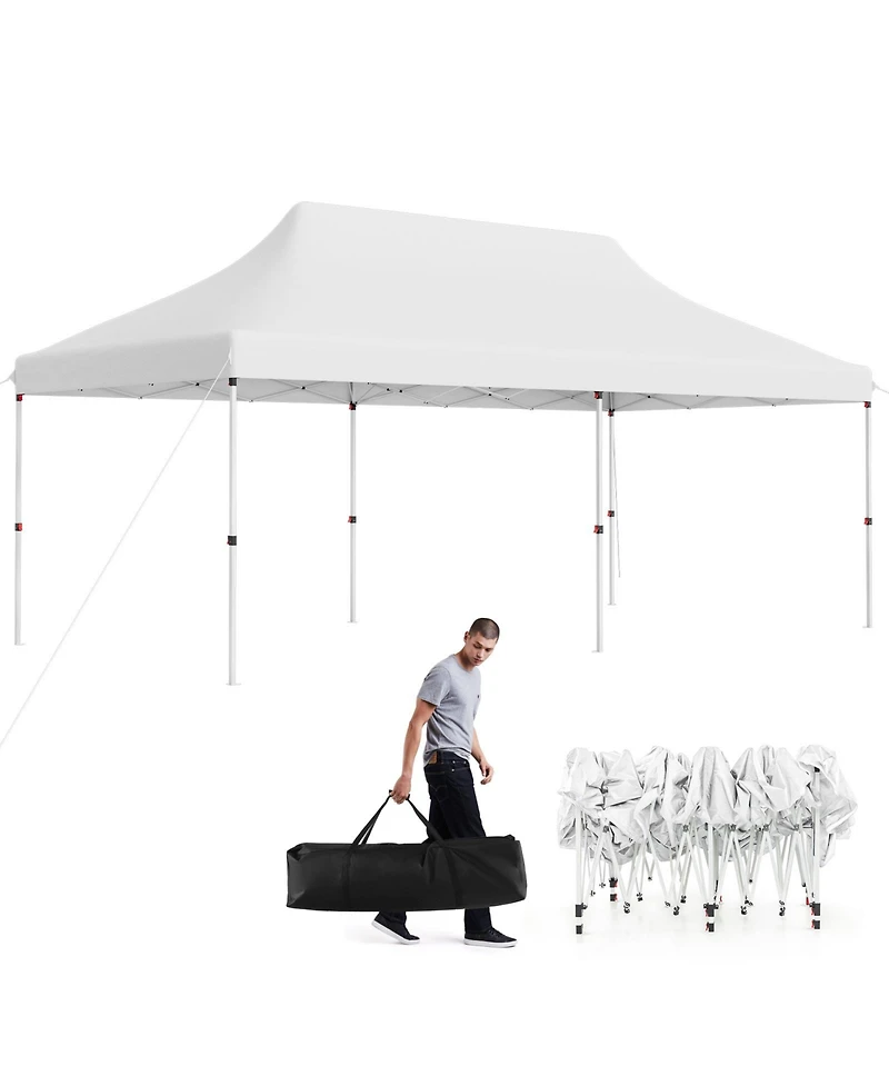 Costway 10 x 20 Ft Pop-up Canopy UPF50+ Sun Protection Tent with Carrying Bag