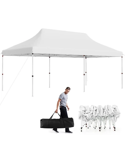 Costway 10 x 20 Ft Pop-up Canopy UPF50+ Sun Protection Tent with Carrying Bag