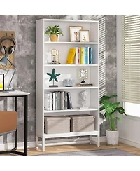 Tribesigns Tall Bookcase and Bookshelf, 70.8” Large Bookcases Organizer with 5-Tier Storage Shelves, Heavy Duty Free-Standing Library Bookshelf