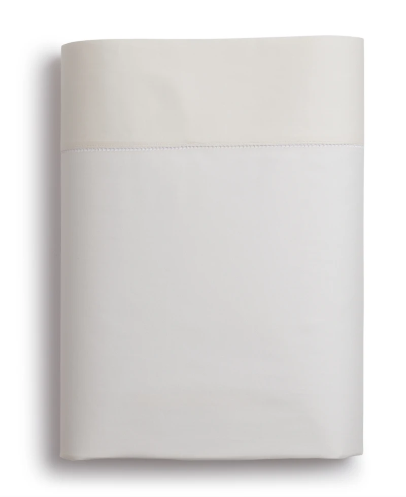 Sferra Fiona Sateen Cotton Flat Sheet, Full/Queen