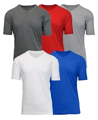 Blue Ice Men's Short Sleeve V-Neck Tee-5 Pack