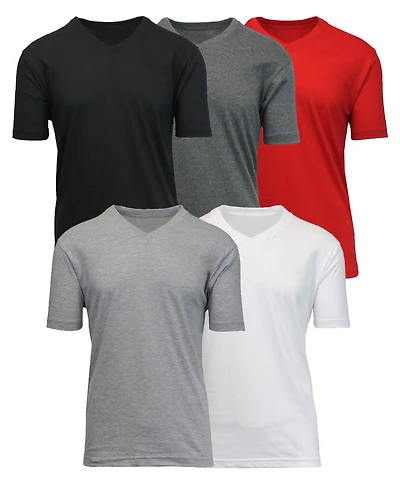 Blue Ice Men's Short Sleeve V-Neck Tee-5 Pack