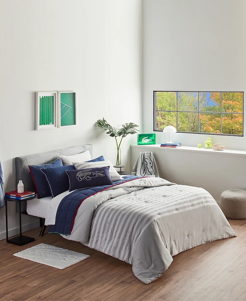 Closeout! Lacoste Home Court Stripe 2-Pc. Comforter Set, Twin