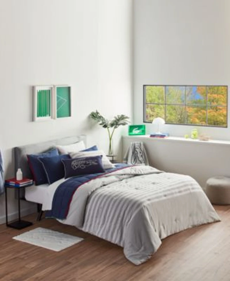 Closeout Lacoste Home Court Stripe Comforter Sets