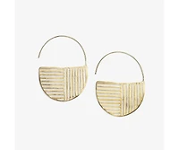 Ink + Alloy Maggie Opposite Lines Hoop Earrings Brass
