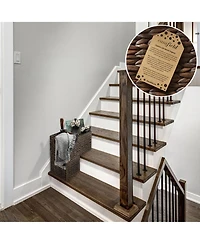 Casafield Stair Basket with Handles, Natural - Woven Water Hyacinth Staircase Step Organizer Bin