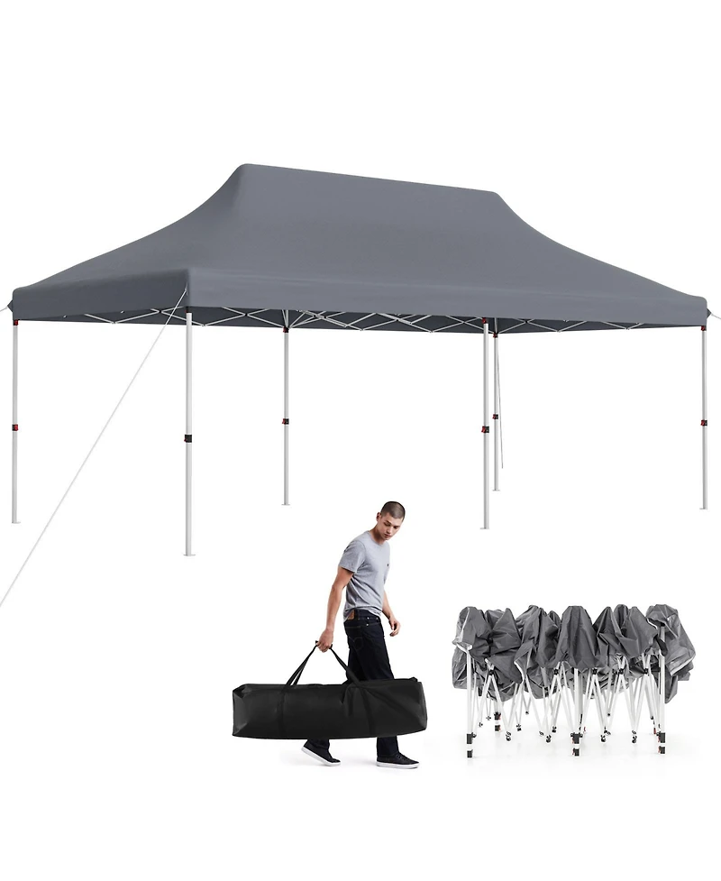 Costway 10 x 20 Ft Pop-up Canopy UPF50+ Sun Protection Tent with Carrying Bag