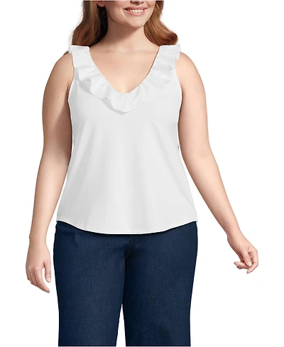 Lands' End Plus Lightweight Jersey Tank Top