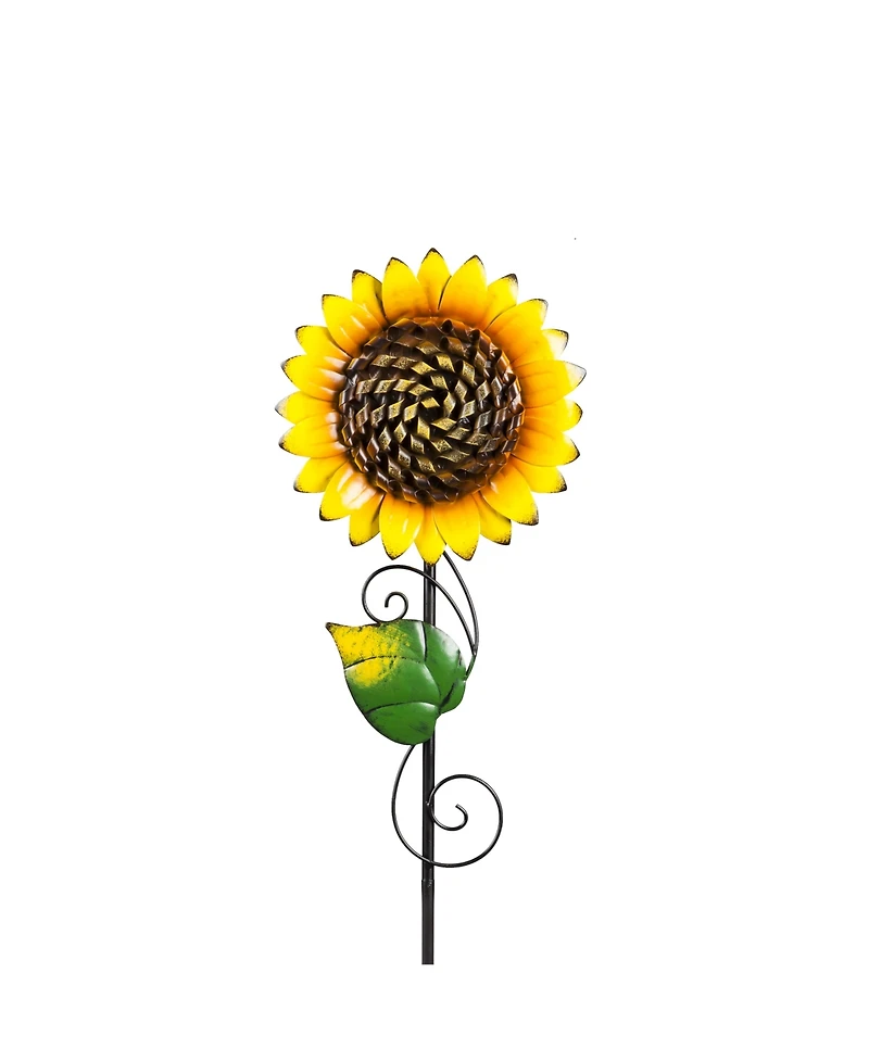 Evergreen Radiant Sunflower Garden Stake, Set of 3- 10x36x1, 7.5x31x1, 7x24x1 in