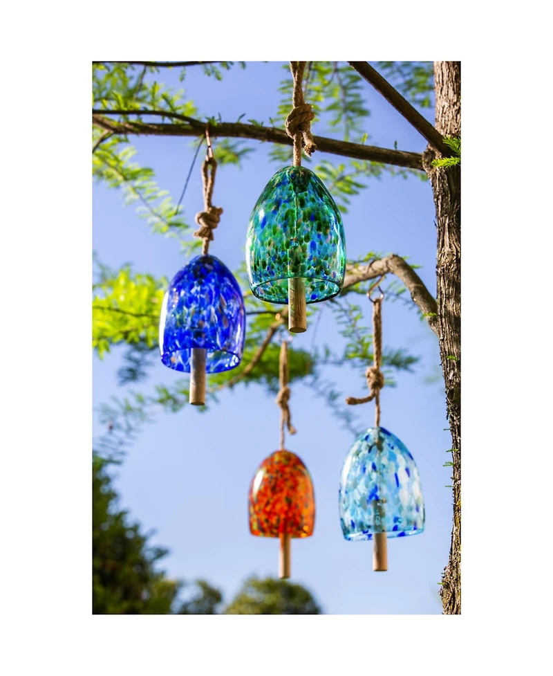 Evergreen Art Glass Speckle Turquoise Bell Chime