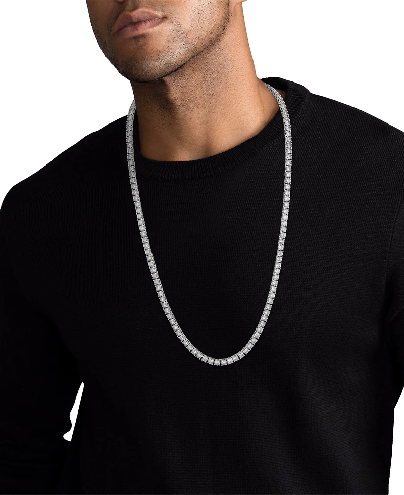 Esquire Men's Jewelry Cubic Zirconia (4mm) Tennis Necklace 22" (Also in Black Spinel), Created for Macy's