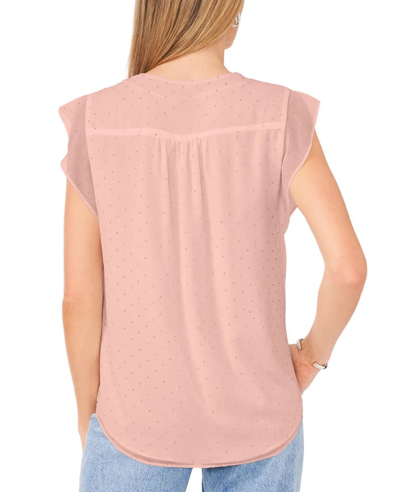 Vince Camuto Women's Embellished V-Neck Cap Sleeve Top