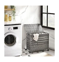 Slickblue Laundry Hamper With Wheels And 3 Removable Liner Bags
