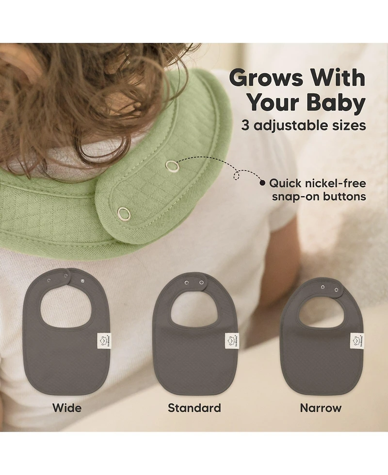 KeaBabies 8pk Quin Baby Bibs for Drooling and Teething, Cotton Drool Bibs, Newborn Boys, Girls